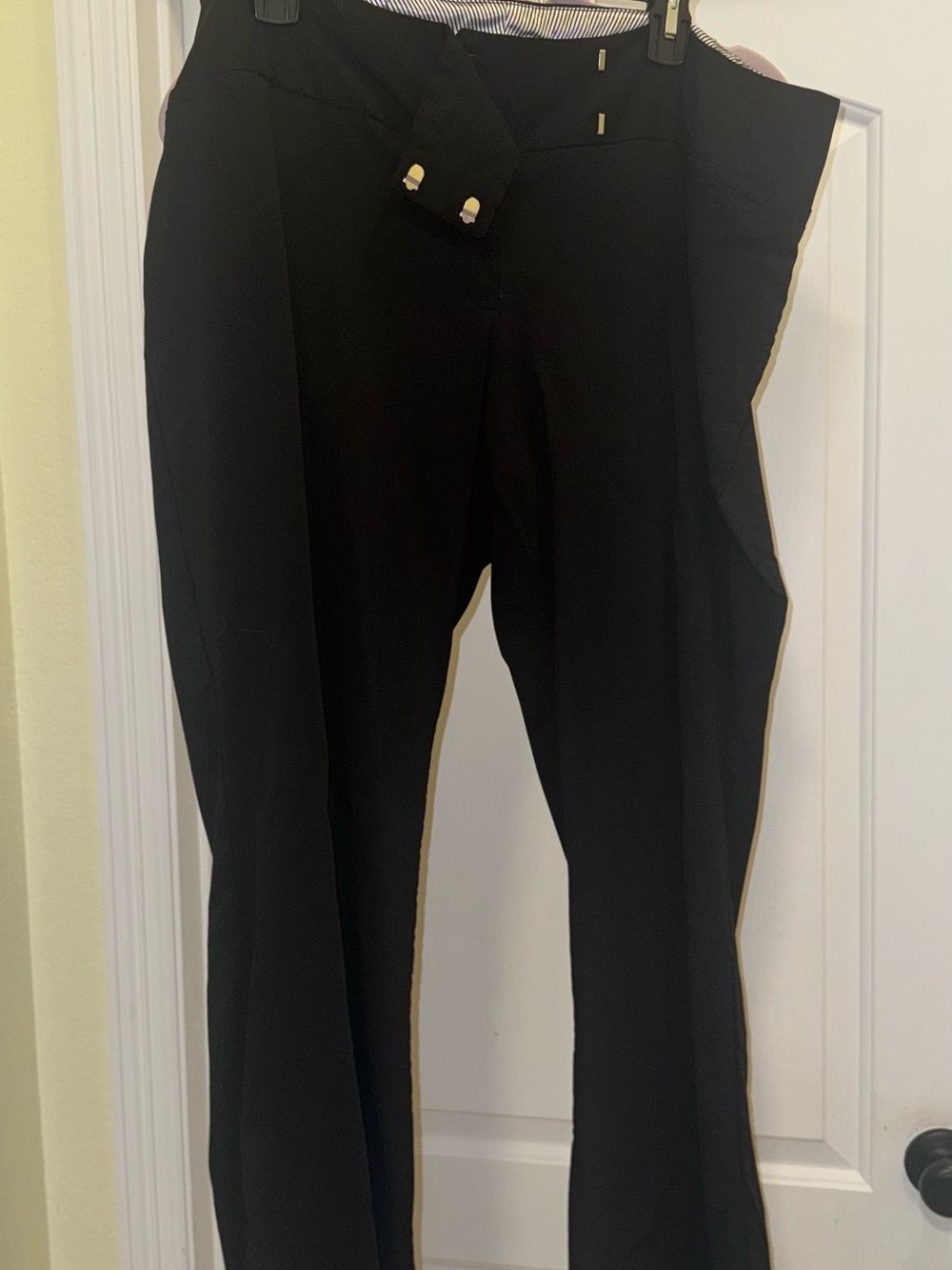 torrid Black High-Waist Trousers with Gold Accent